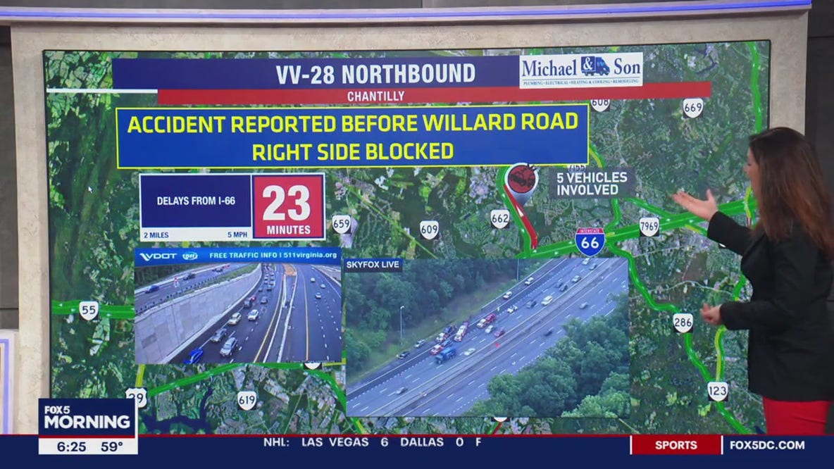 Multi-vehicle crash causes delays in Chantilly